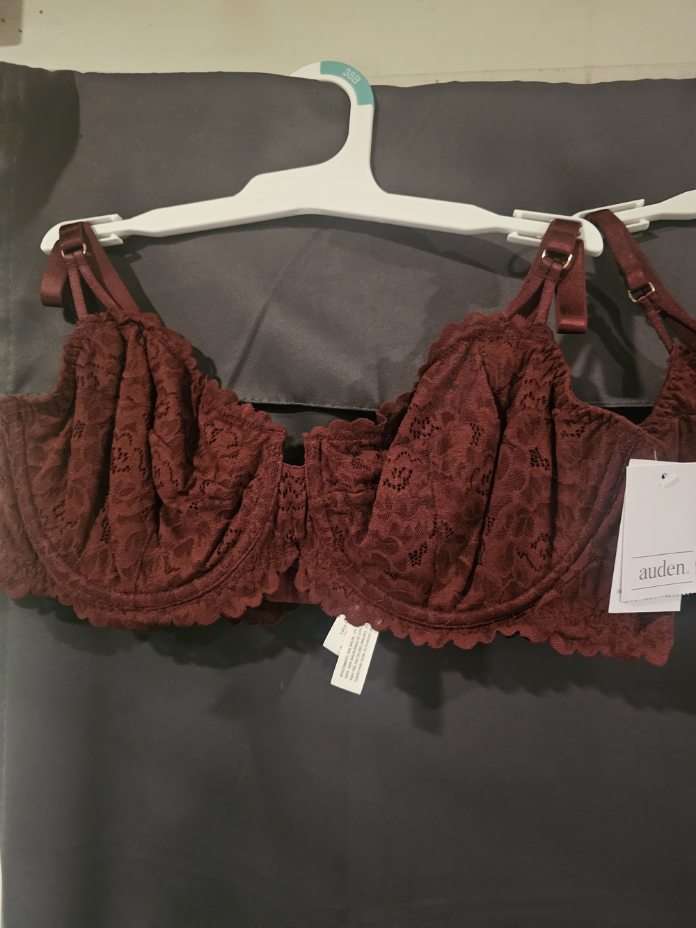 Auden Lace Underwire Bra - Burgundy Wine